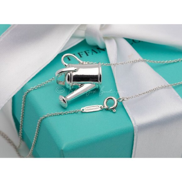 Rare Tiffany & Co. Watering Can Gardening Necklace Vintage 24" Chain - Picture 8 of 10